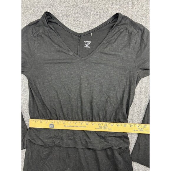 Toad & Co Dress Women's X-Large Black Long Sleeve Double V Neck Straight Stretch - Picture 4 of 8